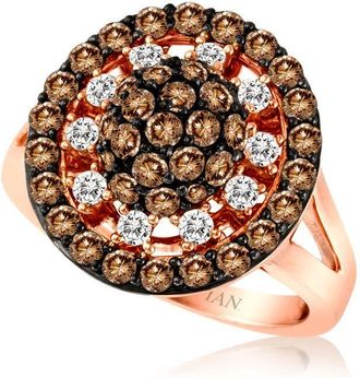 Le Vian Ladies Chocolate Diamond Rings set in 14K Strawberry Gold