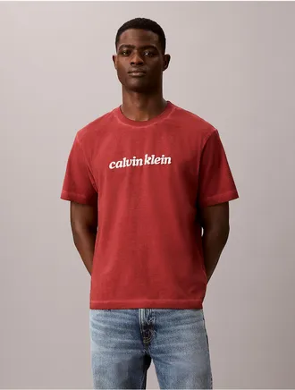 Calvin Klein Jeans Calvin Klein Mens 1989 Logo Easy Tee - Red - XL