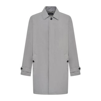 Kiton Mackintosh-stijl Jas - Heren - Mantel - Grijs - 4XL - Polyester - Jassen