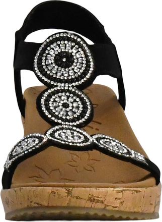 Skechers Womens Slingback Wedge Sandal, Black, 6.5 UK