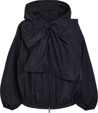Moncler Pecher Bow-effect Hooded Shell Jacket - Dark Blue - 4 (UK 16 / XL)