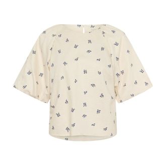 Part Two Top Elegante con Stampa Bouquet Blu - - Blouses & Shirts - Donna - Beige - 2XL