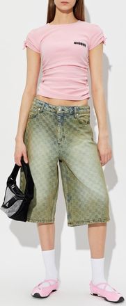 Misbhv T-shirt With Side Draping, Womens, Pink