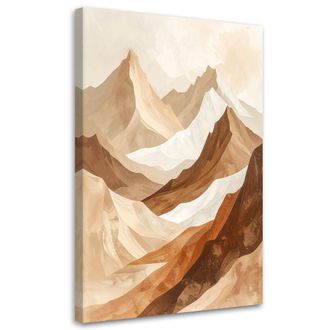 Feeby Cuadro Sobre Lienzo, Panorama De Monta&ntilde;a Pastel Abstracto Beige, 70x100