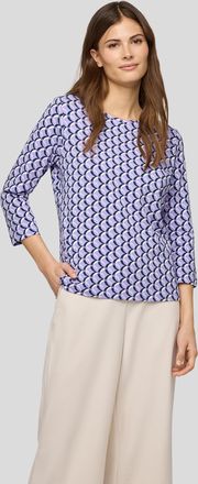 Rabe 3/4-Arm-Shirt RABE, Damen, Gr. 36, flieder, Jersey, Obermaterial: 92% Baumwolle, 8% Elasthan, gemustert, normal h&uuml;ftbedeckend, Rundhals, Shirts 3/4-Ar