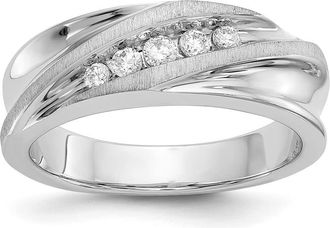 Diamond2Deal 14k White Gold Lab Grown Diamond Wedding Band Ring 1/4Ct Clarity- VS Color- D-E