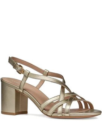 Geox 65 mm sandalen met gekruiste bandjes en blokhak - Goud