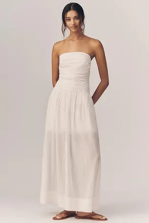 Sundry Voile Ruched Maxi Dress