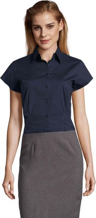 SOLS Dames/Dames Excess Stretch Blouse met Korte Mouwen (Donkerblauw)
