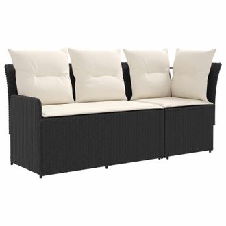 vidaXL Sof&aacute; De Jard&iacute;n Con Brazo Y Sof&aacute; En Esquina Con Almohada 2 Pieza Vidaxl