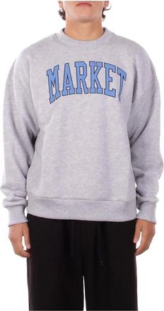 Market Market, Heren, Sweatshirts & Hoodies, Grijs, Maat: L Katoen