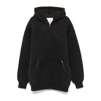 Isabel Marant Zip-Up Gebreide Hoodie - Dames - Sweatshirts & Hoodies - Grijs - Maat: 2XS