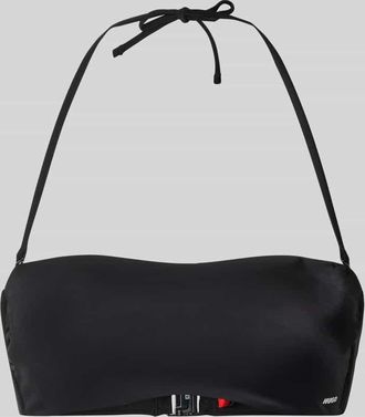 HUGO BOSS Bikini-Oberteil mit Label-Schriftzug Modell PURE BANDEAU in Black, Gr&ouml;&szlig;e XL