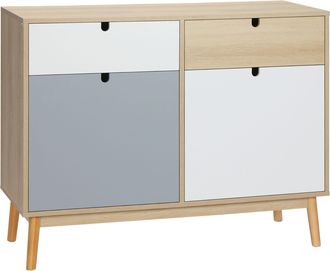 OEM Aparador Auxiliar Mueble De Almacenamiento De Sal&oacute;n Con 2 Armarios Cerrados Y 2 Cajones Patas Elevadas De Madera De Pino Para Cocina Dormitorio Entrad
