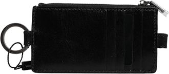 Dolce & Gabbana Zwart Paardenleer Logo Kaarthouder - unisex - Portefeuilles - Zwart - ONE Size - Leer - Accessoires