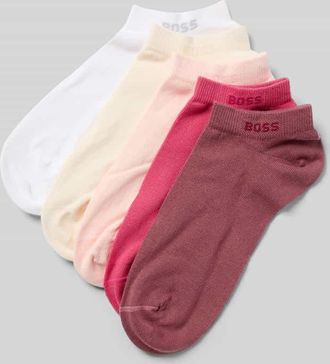 HUGO BOSS Sneakersocken im 5er-Pack mit Logo-Detail in Bordeaux, Gr&ouml;&szlig;e 39-42
