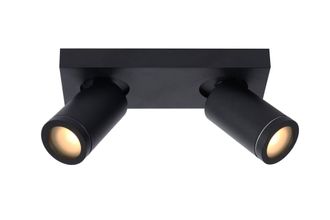 Lucide TAYLOR Dimmable Tiltable Bathroom LED Twin Ceiling Spotlight GU10 in Black