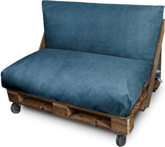 Happers Cojín para palets Polipiel Exterior Patagonia Azul Set: Asiento 120x80x20 + Respaldo 120x45x25 Patagonia Azul