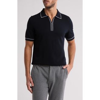BOSS Oleonardo Zip Polo in Dark Blue at Nordstrom Rack, Size Large