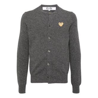 Comme Des Gar&ccedil;ons (WMNS) COMME des GARCONS PLAY FW25 Gold Heart Cardigan Grey AX-N049-051-3