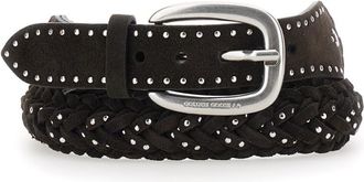 Golden Goose Brown Studded Buckle Belt