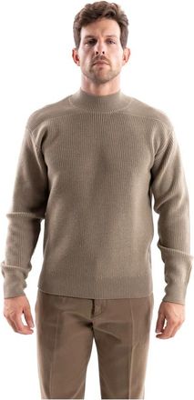 Paolo Pecora Maglia Lupetto - Heren - Coltruien - Beige - L - Wol - Truien & Vesten