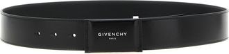 Givenchy Black Antigona Logo Buckle Solid Belt