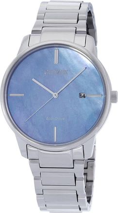 Citizen Eco-Drive Blue Mother of Pearl Dial Stainless Steel Mens Watch BM7520-88N