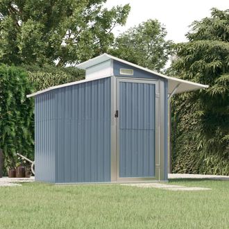 Berkfield Home Garden Shed Grey 270x130x208.5 cm Galvanised Steel