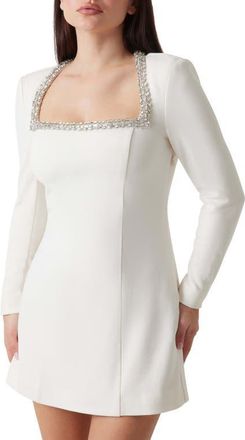 Marciano Frida Long Sleeve Minidress in White at Nordstrom, Size 40
