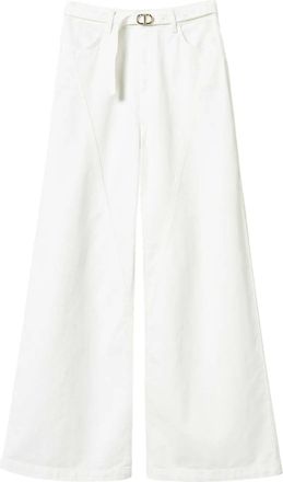 Twin-Set Oval T wide-leg jeans - White