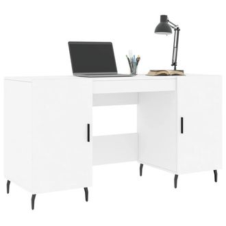 Berkfield Home Elegant Desk White 140x50x75 cm Engineered Wood | Size: 140 x 50 x 75 cm