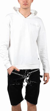 Philipp Plein Mens Philipp Plein Sport Block Logo On Chest White Hoodie - Size: 42