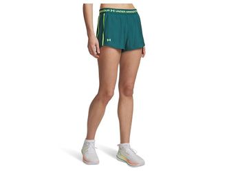Under Armour Tech Play Up Shorts Womens Shorts Rack Green/Hyper Green : LG (US 12-14), Polyester