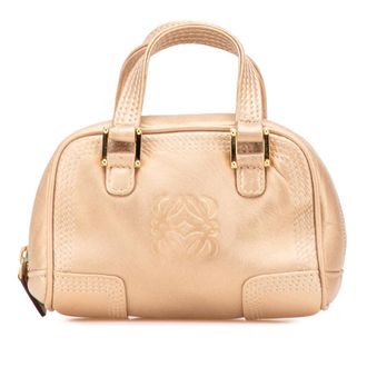 Loewe Pre-owned LOEWE Micro Metallic Leather Amazona Satchel 290809