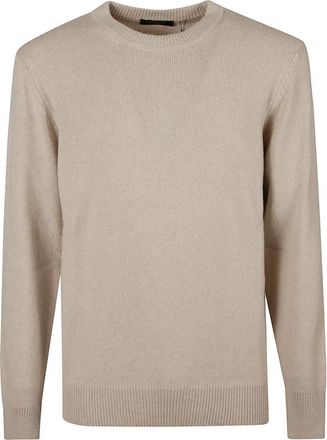 Aragona Truien & Vesten, Heren, Beige, XL, Kasjmier, Ronde Hals Trui