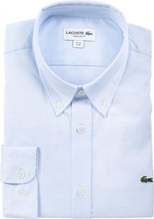 Lacoste Katoenen Overhemd - Heren - Zakelijke Overhemden - Blauw - 3XL - Katoen - Overhemden