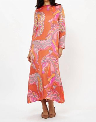 Oliphant Long Sleeve Shift Maxi Dress In Arabia