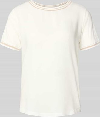 More & More More & More T-Shirt aus Viskose-Elasthan-Mix mit Rundhalsausschnitt in Offwhite, Gr&ouml;&szlig;e 34