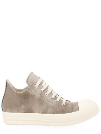 Rick Owens Neutrals Low Faded Ridged Sole Sneakers