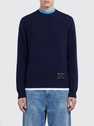 Marni Maglione girocollo in puro cashmere slim fit con profili a contrasto