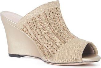 Lauren Lorraine Martha Wedge Slide Sandal in Gold at Nordstrom, Size 6.5