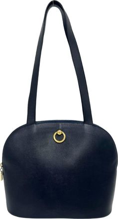 Celine Navy Leather Shoulder Bag Tote Bag (Pre-Owned)