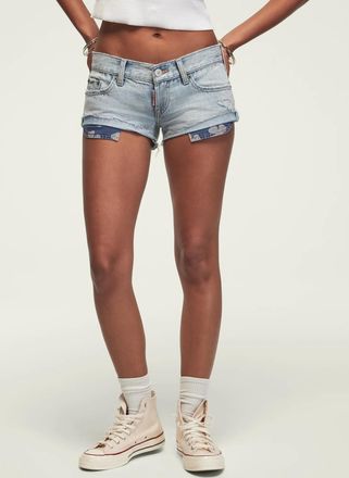 Lucky Brand Womens Mad Happy X Lucky Brand Ultra Low Rise Lil Maggie Short