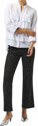 Joseph Ribkoff Checkered Print Pull On Flared Pants In Black/off-White