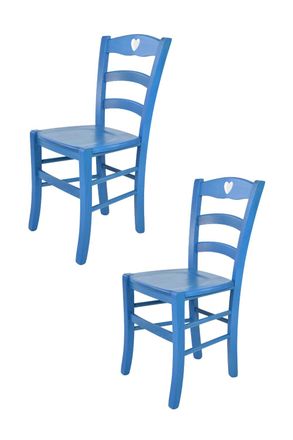 Tommychairs Tommychairs 2 Sillas Cuore En Madera De Haya Anilina Azul