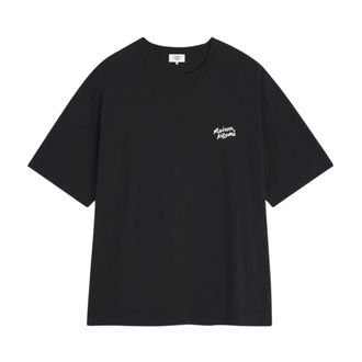 Maison Kitsun&eacute; T-Shirts, male, Black, Size: XL Handwriting Oversize T-Shirt