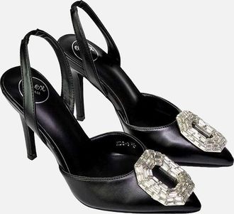 XY London Womens XY London Womens/Ladies Issy Sling Back High Stiletto Heel Court Shoes - Black - Size: 5