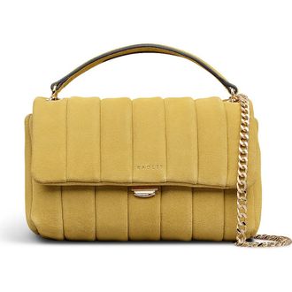 Radley London Burton Way - Quilt Suede Small Flapover Crossbody Bag in Honeycomb at Nordstrom