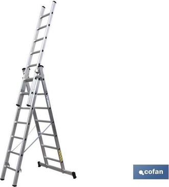 cofan Cofan Escalera Aluminio Triple 7 Pelda&ntilde;os 2,00 + 2,00 + 2,00 M